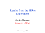 Results from the High Resolution Fly`s Eye Experiment - CEA-Irfu