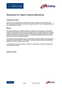 Standards For Search Engine Marketing