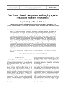 Functional diversity responses to changing species richness in reef