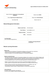 Approved Module Information for Introduction to Computational