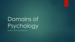 Domains of Psychology - ePortfolio
