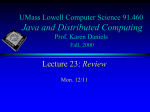 JDC_Lecture23 - UMass Lowell Computer Science
