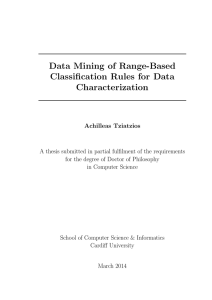 Data Mining of Range-Based Classification Rules for Data