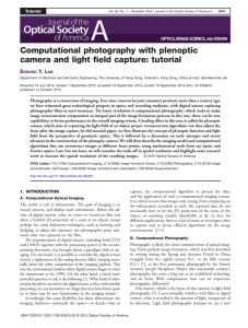 Computational photography with plenoptic camera and light field