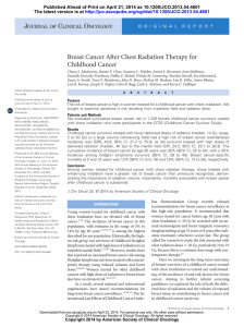 Breast Cancer After Chest Radiation Therapy for Childhood Cancer