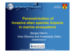 Parametrization of invasive alien species impacts in marine