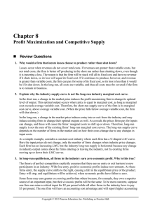 Chapter 8 Profit Maximization and Competitive Supply