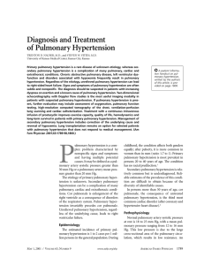 Diagnosis and Treatment of Pulmonary Hypertension -