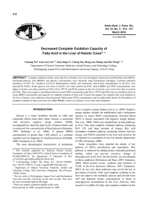 Decreased Complete Oxidation Capacity of Fatty Acid in the Liver of