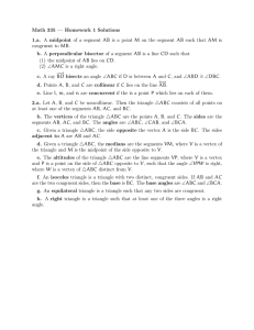 Math 335 — Homework 1 Solutions 1.a. A midpoint of a segment AB