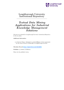 Textual Data Mining Applications for Industrial Knowledge