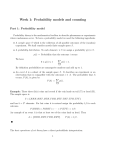 Week 1: Probability models and counting