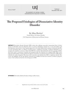 The Proposed Etiologies of Dissociative Identity Disorder