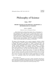 Philosophy of Science - Paul Meehl