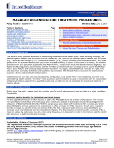 Macular Degeneration Treatment Procedures