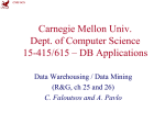 DM - overview - CMU-CS 15-415/615 Database Applications (Fall