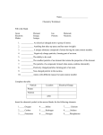 Chemistry Worksheet