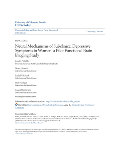 Neural Mechanisms of Subclinical Depressive