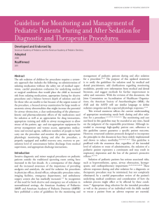 Guideline for Monitoring and Management of Pediatric Patients
