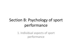 1. Individual aspects of sport performance