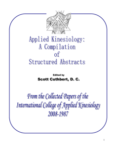 Edited by Scott Cuthbert, DC - International College of Applied