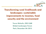 Sustainable improvements to incomes, food security and the
