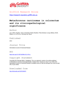 Metachronous carcinomas in colorectum and its clinicopathological