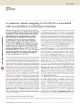 A common variant mapping to CACNA1A is associated with