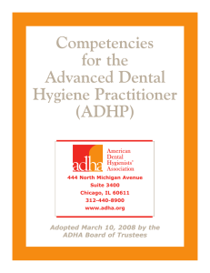 Competencies for the Advanced Dental Hygiene Practitioner (ADHP)