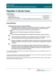 Hepatitis C - Acute Case