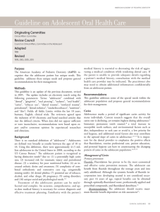 Guideline on Adolescent Oral Health Care