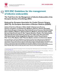 2015 ESC Guidelines for the management of infective endocarditis