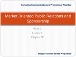 Market Oriented Public Relations and Sponsorship