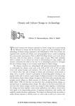 Climate and Culture Change in Archaeology