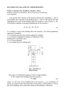 DYNAMICS OF COLLAPSE OF A HIGH BUILDING Nemec I