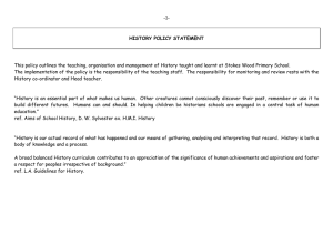 -1- HISTORY POLICY STATEMENT This policy outlines the teaching
