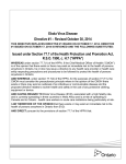 MOHLTC Ebola Virus Disease Directive # 1 (Acute Care Settings)