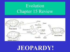 5/14/15 Jeopardy! Darwin`s Theory of Evolution Review