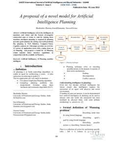 A proposal of a novel model for Artificial Intelligence Planning