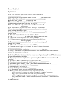 Chapter 4 Study Guide Physical Science 1. The word atom comes