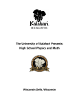 The University of Kalahari Presents: High School