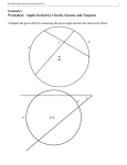 Geometry Worksheet: Angles formed by Chords, Secants, and