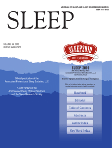 SLEEP 2010 Abstract Supplement