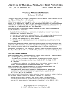 Voluntary Withdrawal of Consent