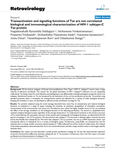 Transactivation and signaling functions of Tat are not correlated