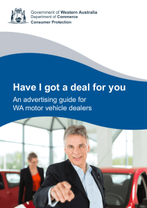 Have I got a deal for you - An advertising guide for WA motor vehicle