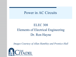 power factor - Electrical and Computer Engineering