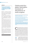 Cleidocranial dys- plasia: Interceptive treatment of