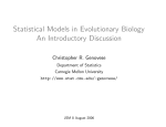 Statistical Models in Evolutionary Biology An