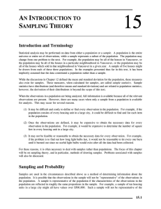 Introduction to Sampling Theory